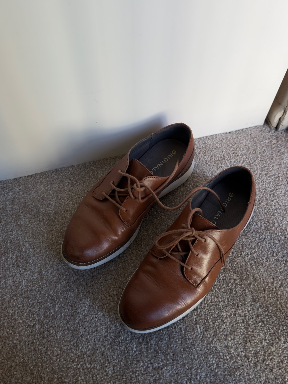 Cole Haan Casual Leather Derby Shoes - Brown